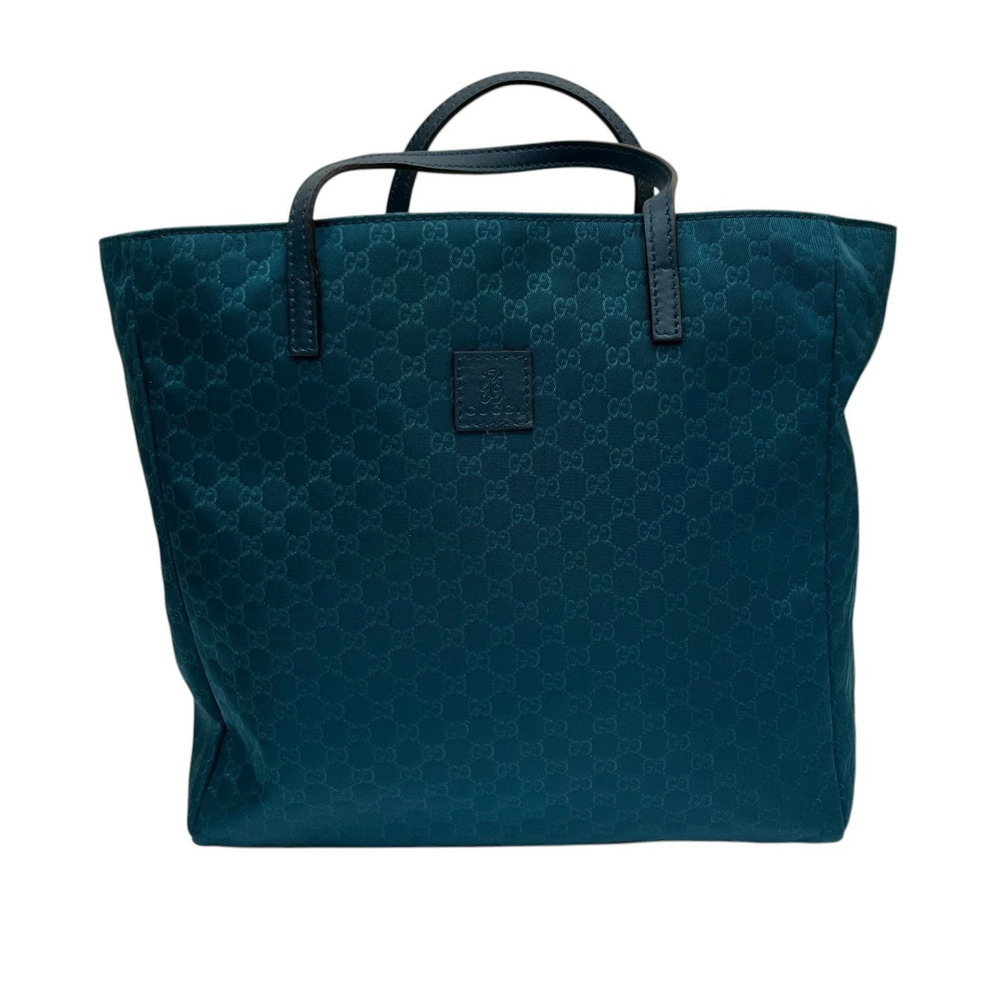 Gucci Guccissima Canvas Leather Tote Bag Blue